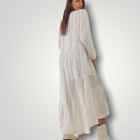 FREE PEOPLE white maxi boho dress size S - Picture 3 of 13